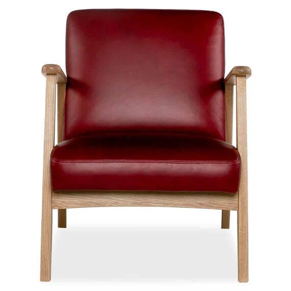 Den Leather Armchair Burgundy by Freedom