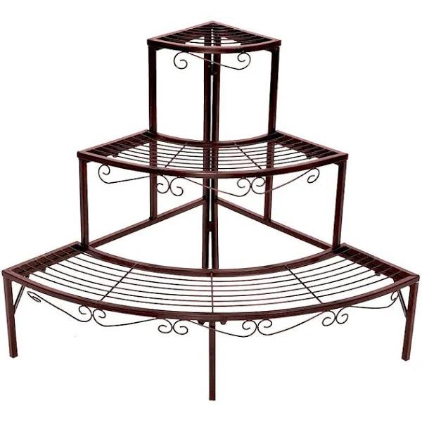 Levede Plant Stand Outdoor Indoor Metal Flower Pots Rack Corner Planter Shelf