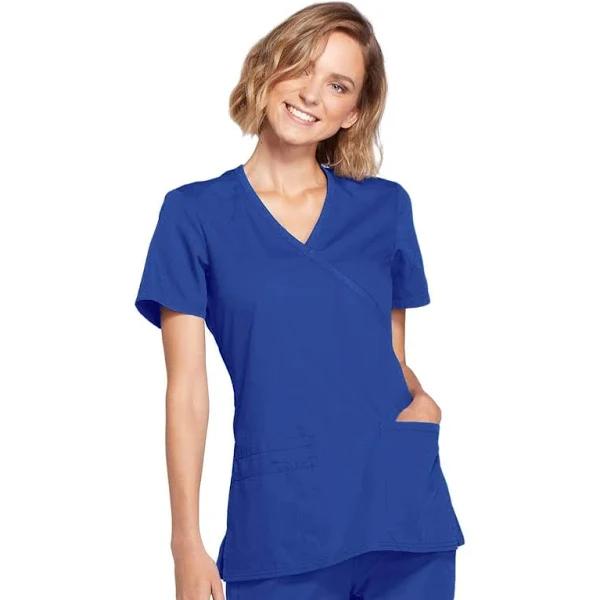 Cherokee Workwear WW650 Scrubs Top Womens Mock Wrap Royal