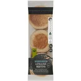 Woolworths Sourdough English Muffins 6 Pack