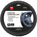 SCA Steering Wheel Cover - Leather Look, Black, 380mm Diameter