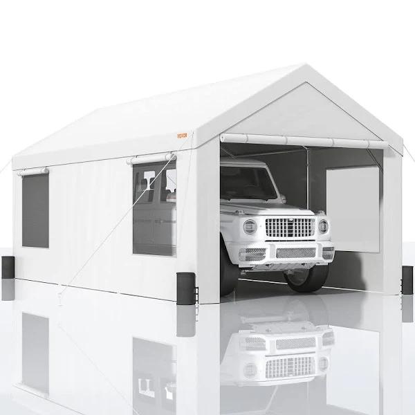 VEVOR Carport 12 x 20 Ft Heavy Duty Car Canopy with Roll-up Ventilated Windows Extra Large Portable Garage with Removable Sidewalls Waterproof UV