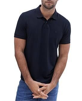 David Jones Unison Classic Jersey Polo in Navy, Size Large