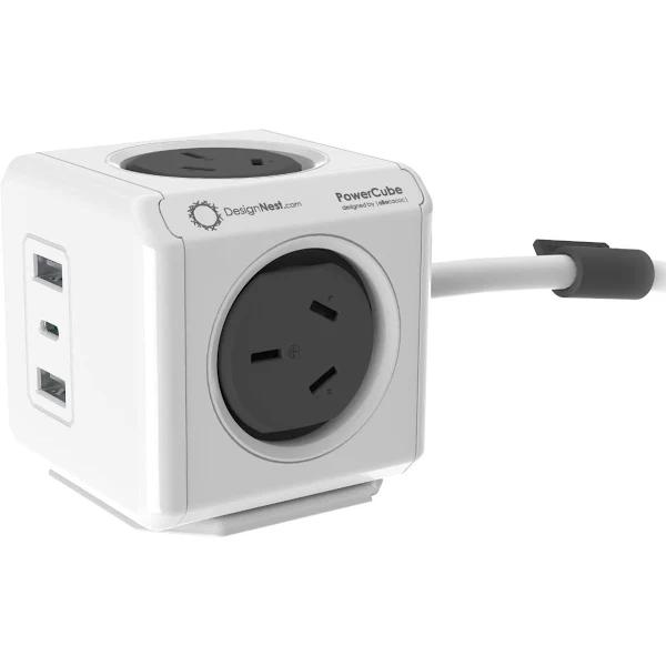 PowerCube 4 Power Outlet 2 USB A and 1 USB C 20W Charging Outlets |...