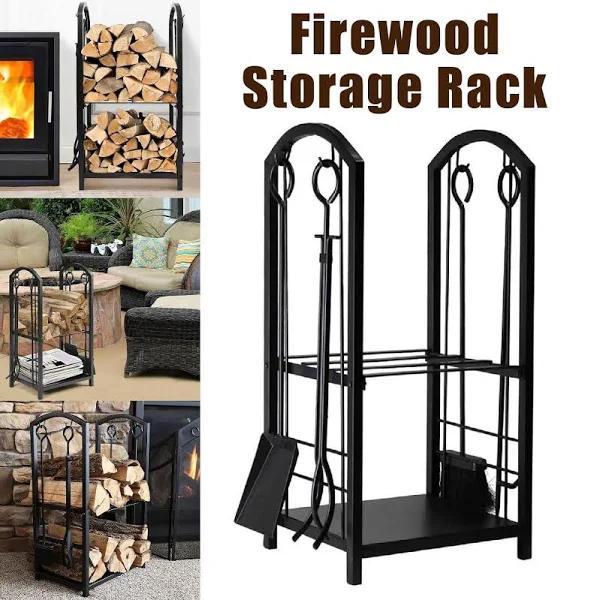 Firewood Storage Rack Heavy Duty Wood Stacking Holder for Camping Fireplace