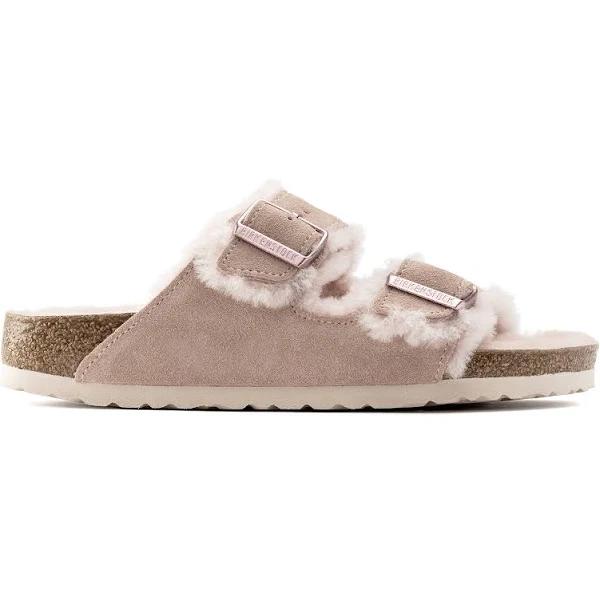 Birkenstock Suede and Shearling Sandals