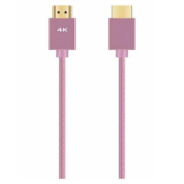 Pink Finish 3M HDMI 4K 3D V2.0 Ultra Cable 1080P 3D High Speed Ethernet Arc HEC Aluminum Alloy