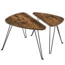 VASAGLE Set of 2 Nesting Table Rustic Brown and Black