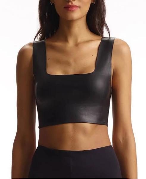 Commando Cropped Faux stretch-leather Top - Women - Black Tops - S