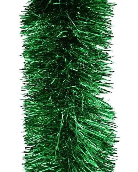 50m Green Christmas Tinsel 150mm Wide