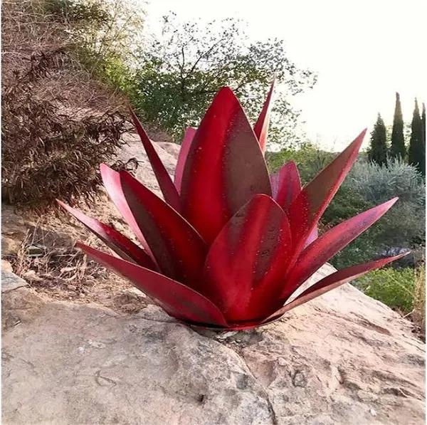 Antique Agave Sculpture DIY Metal Agave Plant Home Decor Antique Hand Painted Metal Agave Garden Yard Art Deco Statue - AfterPay & zipPay Available