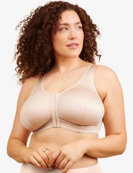 Leading Lady Marlene Wirefree Front Close Lounge & Sleep Bra - Beige - 18DDEF