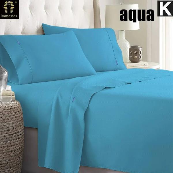 Ramesses Bamboo Embossed Thermal Sheet Set 2000TC King Aqua