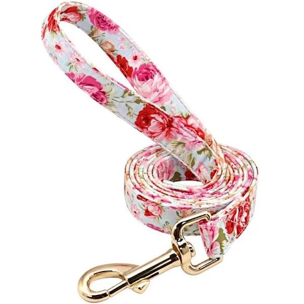 Handmade Personalized Floral Nylon Printed Dog Collar and Leash Sets Leads & Head Collars