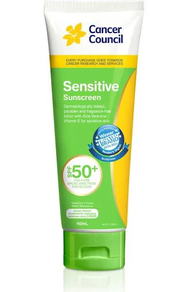 Cancer Council Sensitive Sunscreen SPF50+ 110 ml