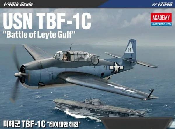 Academy 1/48 USN TBF-1C Avenger Battle of Leyte Gulf Plastic Model Kit [12340]