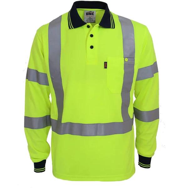 DNC Hi-Vis X' Back & Bio-Motion Taped Polo - Yellow - XS