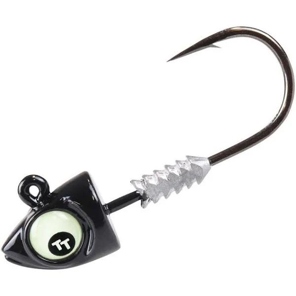 TT Lures Jighead Big Eyez 3/4oz 7/0 Black Glow Eyez