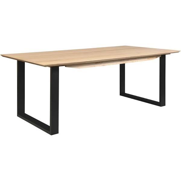 Aconite Dining Table 210cm Solid Messmate Timber Wood Black Metal Leg - Natural