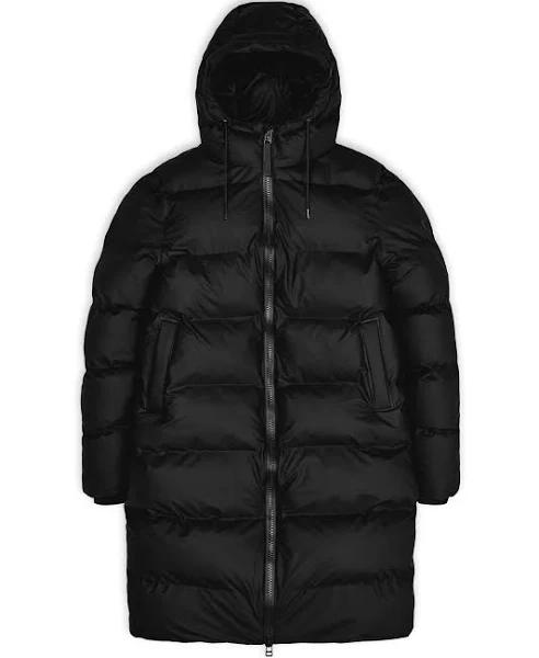 RAINS Black Long Puffer Jacket