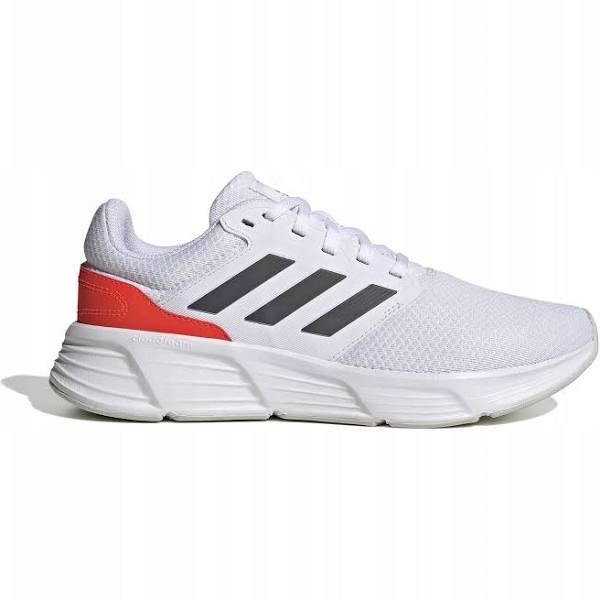 adidas-Galaxy 6 Shoes-Men-Cloud White / Grey Five / Solar Red-7.5