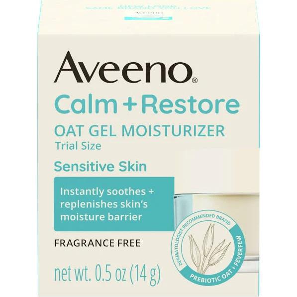 Aveeno Calm + Restore Oat Gel Face Moisturizer 0.5 oz Trial Size