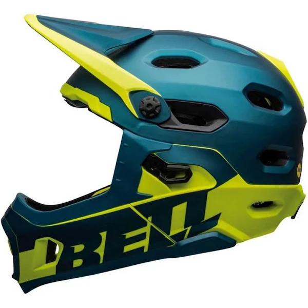 Bell Super DH MIPS Helmet Blue Fluorescent Yellow - L