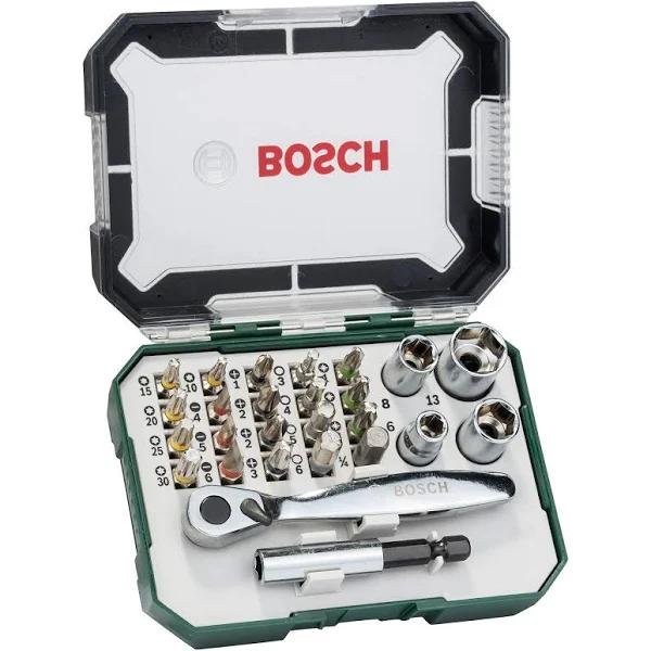 Bosch Screwdriver Bit and Ratchet Set, 26 Pieces