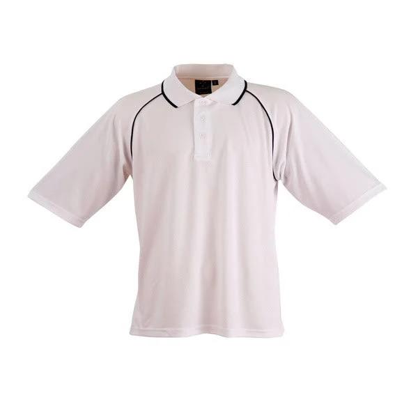 Arlo | Mens CoolDry Contrast Piping Raglan Polo Shirt White+Navy 5XL Plus Size