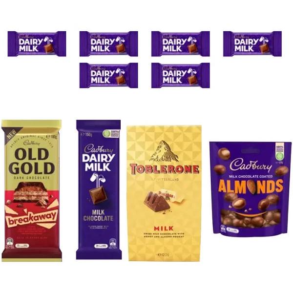 10pc Cadbury Indulgence Chocolate Showbag w/Toblerone/Amonds/Old Gold Dark Choc - Earn Everyday Rewards, Afterpay Available