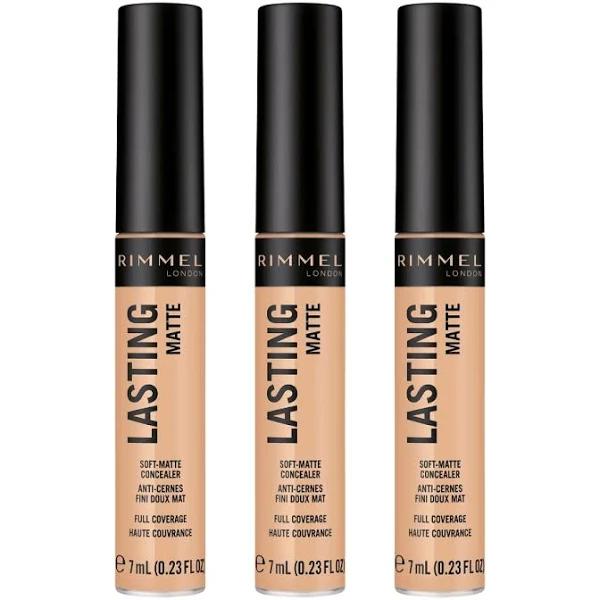 Rimmel London Lasting Matte Concealer 7ml - 010 Fair Ivory x 3