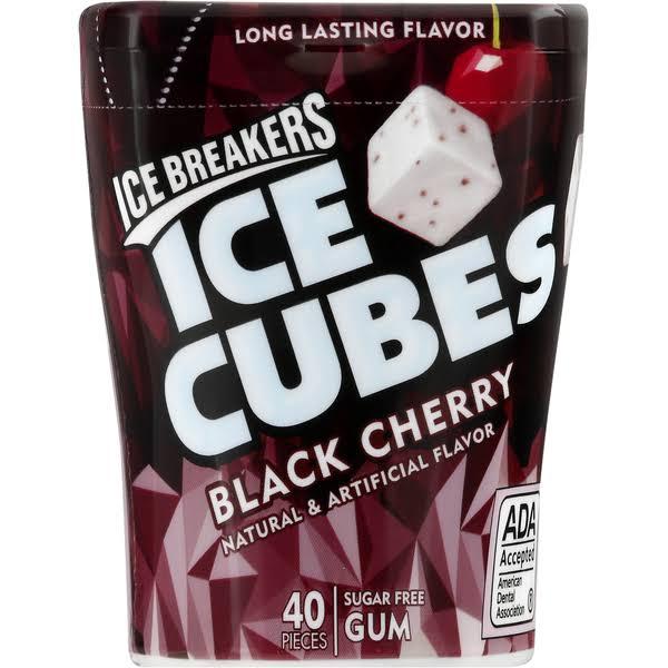 Ice Breakers Ice Cubes Sugar Free Xylitol Gum, Black Cherry, 3.24 oz