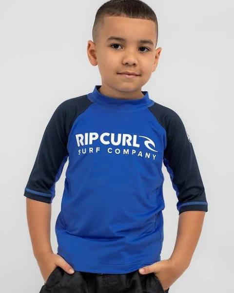 Rip Curl Toddlers' Shock Short Sleeve Rash Vest in Blue Gum | Size 5-6