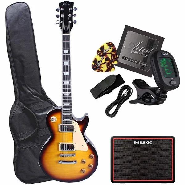 Artist AP1 Vintage Burst Electric Guitar w/ Humbucker Pickups, Accessories & NUX MightyLiteBT