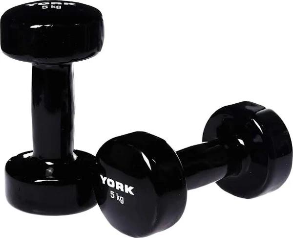 York 5kg PVC Dipped Dumbbell