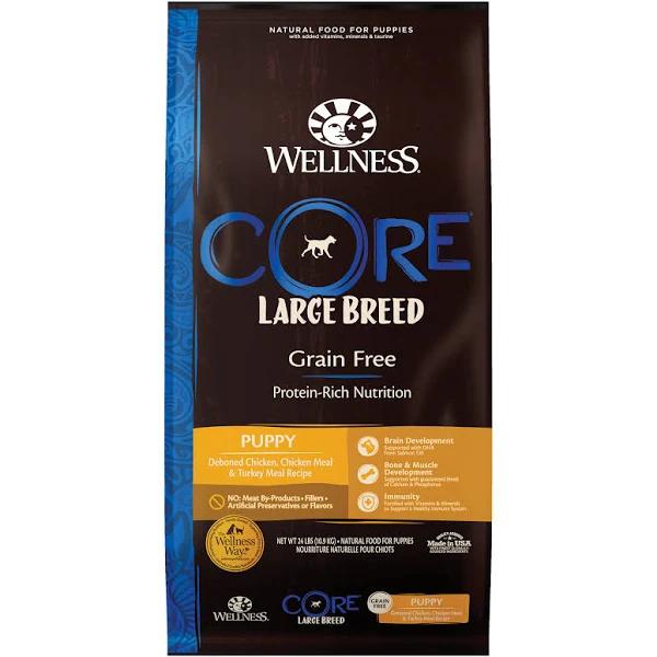 Wellness Core Grain Free Chicken & Turkey Large Breed Puppy Dog Food 10.9kg