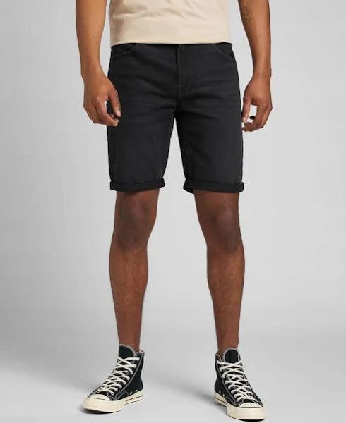 Lee Mid Thigh Denim Shorts in Black - ASOS Outlet