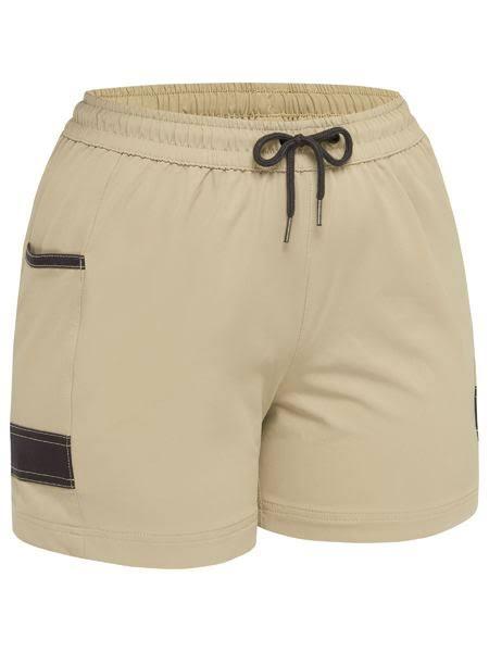 Bisley Womens Flex and Move 4-Way Stretch Elastic Waist Short - Stone 6