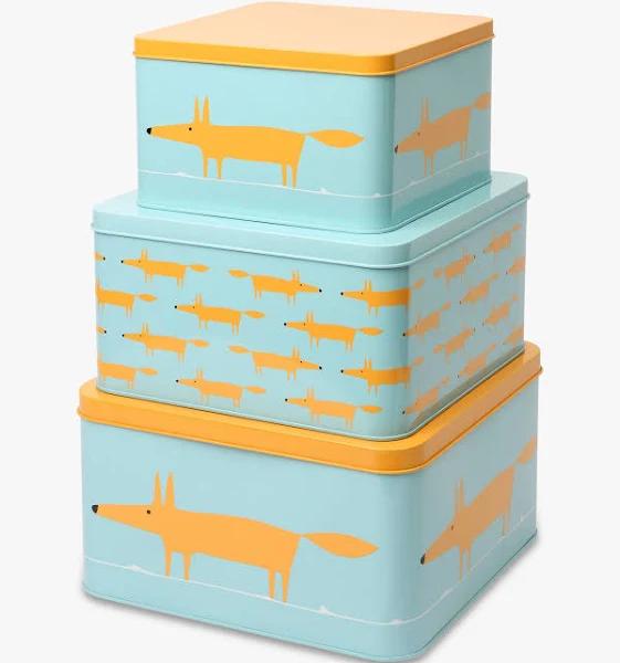 Scion Mr Fox Set of 3 Square Cake Tins Blue - AfterPay & zipPay Available