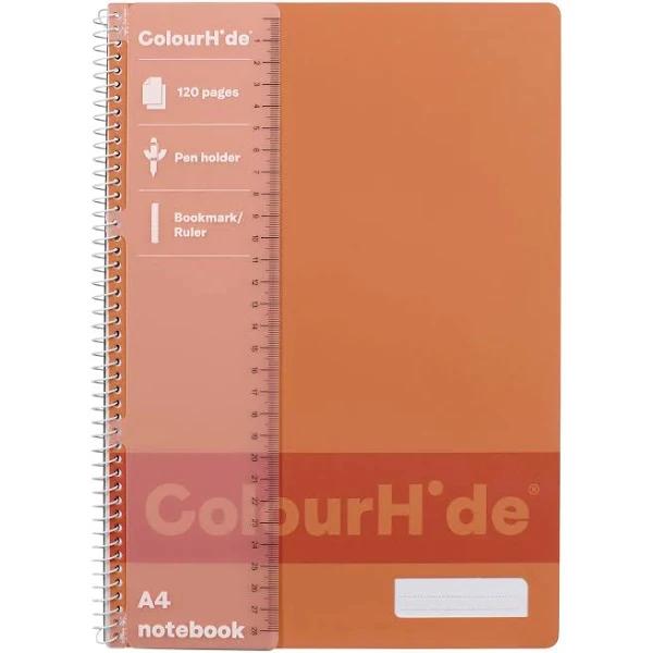 Colourhide A4 120 Page Notebook - Peach