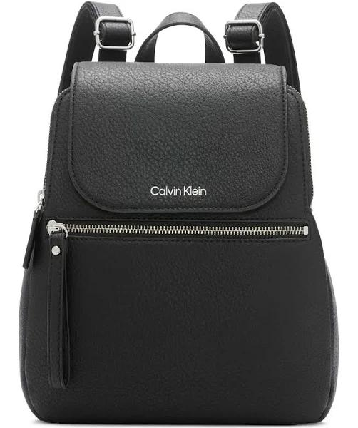 Calvin Klein Women's CK Reyna Backpack Bag Black Silver Hardware