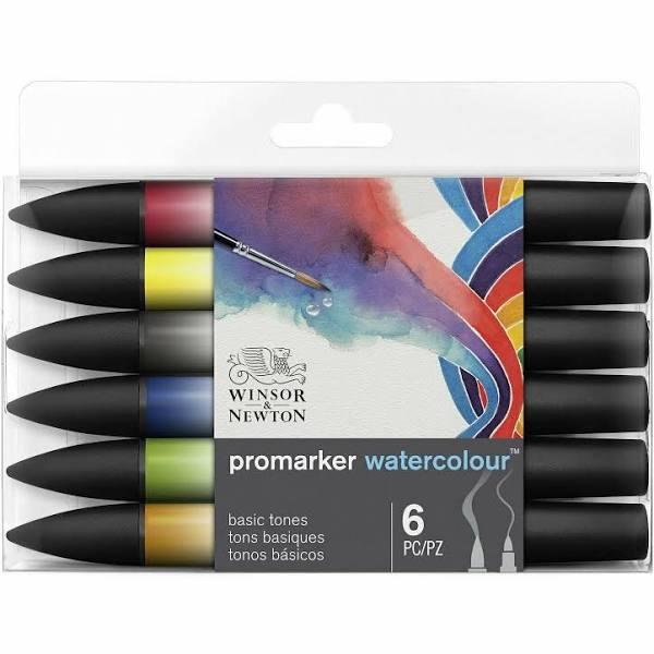 Winsor & Newton Promarker Watercolour Set 6 (Basic Tones)