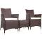 Gardeon 3pc Bistro Wicker Outdoor Furniture Set - Brown