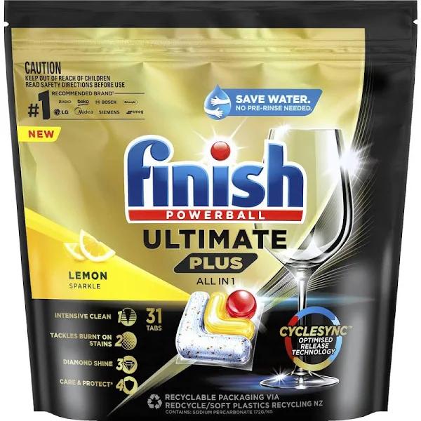 Finish Ultimate Plus All in 1 Lemon Sparkle 31 Pack