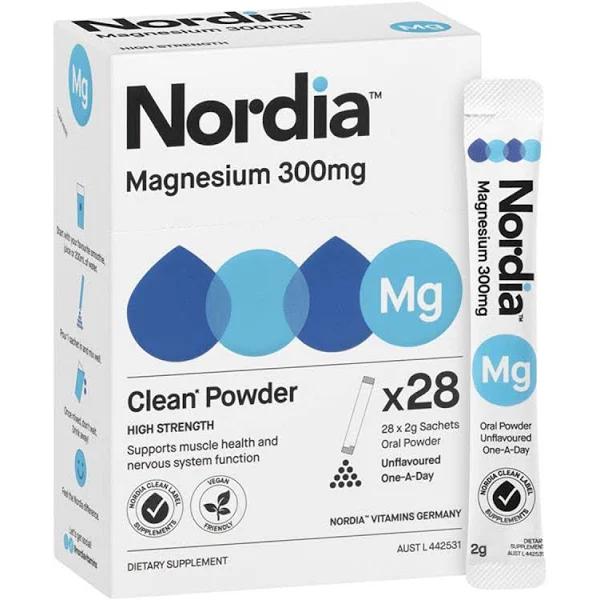 Nordia Magnesium 300mg Powder 28 Sachets