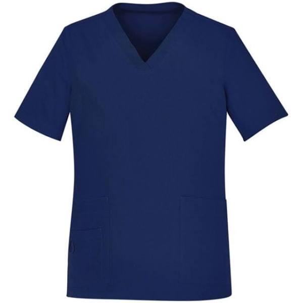 BizCare Womens Easy Fit V-Neck Scrub Top CST941LS Midnight Navy / 3XL