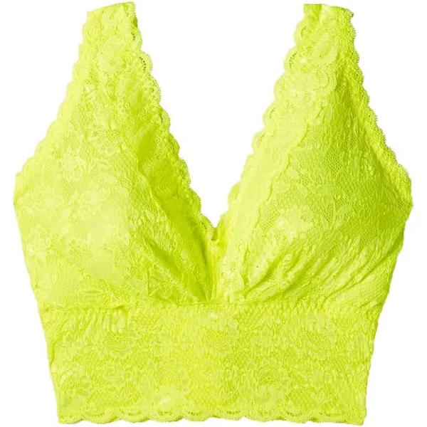 Cosabella Women's Never Say Never Curvy Plungie Longline Bralette, Yellow, Large, Lace Bralette