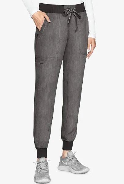 Med Couture Touch Petite Yoga Jogger Scrub Pants - M - Slate Heather