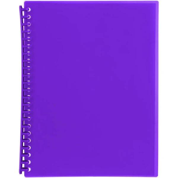 Marbig Refillable Display Book A4 20 Pocket Translucent Purple