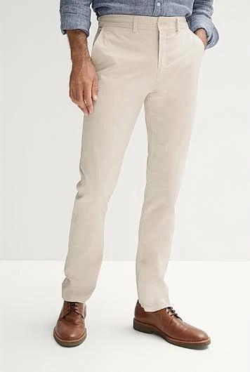 Trenery Men Slim Chino Pants Chalk White 42 Cotton/Elastane